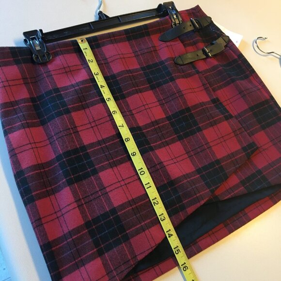 Tildon Wrap Mini Skirt Red Plaid Lady Red Rio Medium - Picture 10 of 11